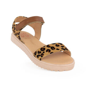 Ds 1610 παιδικό πέδιλο για κορίτσι δερμάτινο Καφέ Λέοπαρντ - Image 2