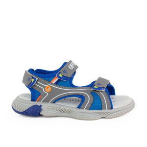 Enrico Coveri E63S893 Παιδικό πέδιλο για αγόρι σε συνθετικό δέρμα Γκρι/Ηλεκτρίκ