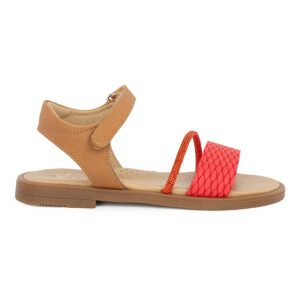 Ricco A30187P2 B Παιδικό πέδιλο  για κορίτσι δερμάτινο Ταμπά/Κόκκινο