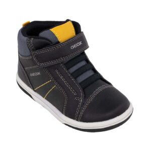 Geox BABY  FLICK BOY B3637A 0MEFU C9154  A Παιδικό μποτάκι για αγόρι δερμάτινο Black/Curry - Image 2