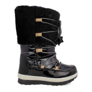 Garvalin MAT Apreski Pelo 231855-A B Παιδική μπότα apres ski για κορίτσι σε αδιάβροχο ύφασμα Μαύρο