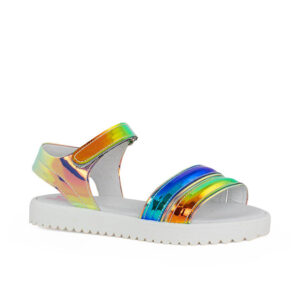 Ds 2200 παιδικό πέδιλο για κορίτσι ανατομικό σε συνθετικό υλικό  Λευκό/Ίριδα - Image 2