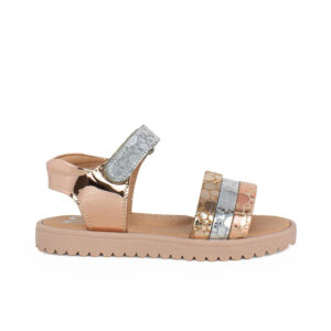 Ds 2250  Παιδικό πέδιλο για κορίτσι ανατομικό σε οικολογικό δέρμα  Χαλκός