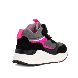 Garvalin 211661 Παιδικό sneaker για κορίτσι σε ύφασμα και συνθετικό δέρμα BLACK GRIS FUCSIA - Image 3