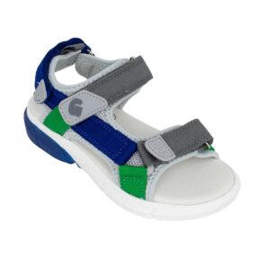 Garvalin 232840-B GRIS Y Παιδικό πέδιλο για αγόρι με ύφασμα και δέρμα Μπλέ - Image 2