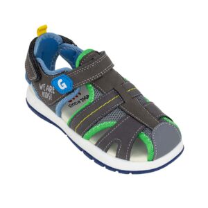 Garvalin 232805-B Παιδικό παπουτσοπέδιλο για αγόρι σε ύφασμα και συνθετικό δέρμα γκρί-πράσινο - Image 2