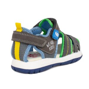 Garvalin 232805-B Παιδικό παπουτσοπέδιλο για αγόρι σε ύφασμα και συνθετικό δέρμα γκρί-πράσινο - Image 3