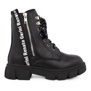 Renato Garini 0007-56  Παιδικό μποτάκι για κορίτσι σε συνθετικό δέρμα Black