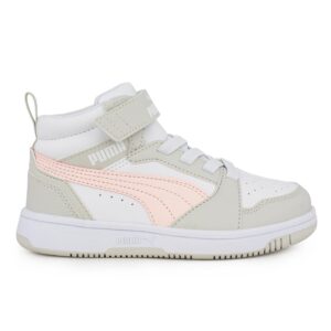 Puma Rebound V6 Mid AC+PS 393832 04 02 Παιδικό αθλητικό για κορίτσι σε συνθετικό δέρμα White-Pink