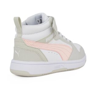 Puma Rebound V6 Mid AC+PS 393832 04 02 Παιδικό αθλητικό για κορίτσι σε συνθετικό δέρμα White-Pink - Image 3