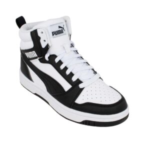 Puma Rebound V6 393831 01 Παιδικό αθλητικό unisex σε συνθετικό δέρμα White /Black - Image 2