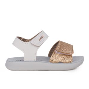 Geox B Sandal Lightfloppy B455TB 054AJ C0232  Παιδικό πέδιλο για κορίτσι δερμάτινο White/Gold