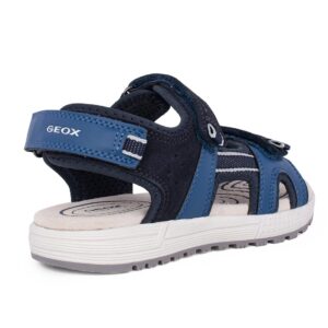 Geox J Santal Alben J35AVA 01520 CF44M B  Παιδικό πέδιλο για αγόρι δερμάτινο Navy - Image 3