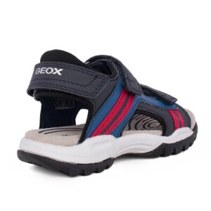 Geox J Borealis B.A J450RA 015ME C0735 A Παιδικό πέδιλο για αγόρι δερμάτινο Navy/Red - Image 3