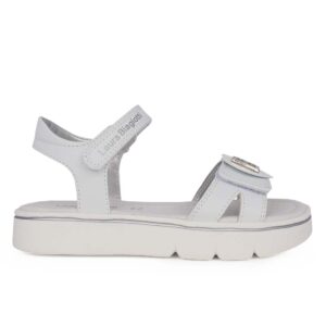 Laura Biagioti 9040 Παιδικό πέδιλο για κορίτσι δερμάτινο Λευκό