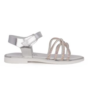 Ricco A30243P3 Παιδικό πέδιλο για κορίτσι δερμάτινο Ασημί