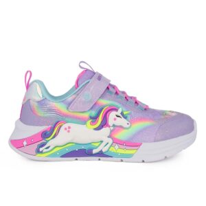 Skechers 302298L/LVMT Παιδικό αθλητικό με φωτάκια μονόκερος για κορίτσι σε αδιαβροχοποιημένο ύφασμα  Μωβ/Πολύχρωμο