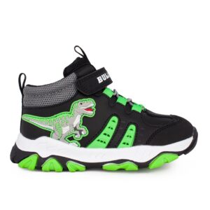 Bull boys VELOCIRAPTOR DNAL4561 A00-NE01 Παιδικό μποτάκι για αγόρι με φωτάκια σε συνθετικό δέρμα Μαύρο/Λαχανί