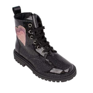 Ricco 1890R Παιδικό μποτάκι για κορίτσι σε συνθετικό οικολογικό δέρμα Μαύρο λουστρίν - Image 2