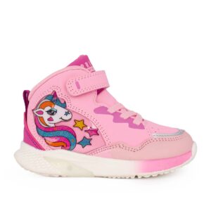 Primigi 6959200 Παιδικό μποτάκι για κορίτσι με φωτάκια μονόκερος σε συνθετικό οικολογικό δέρμα Ροζ
