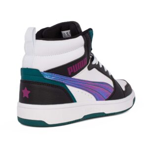 Puma Rebound V6 Mid Bouncy Sky Jr 398725-02 Παιδικό αθλητικό μποτάκι  unisex σε συνθετικό οικολογικό δέρμα Άσπρο - Image 3