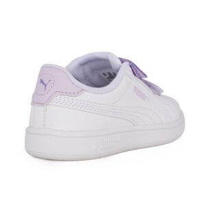Puma Smsh 3.0L GlttrVlcr V PS 395609 06 Παιδικό Sneaker για κορίτσι σε συνθετικό δέρμα Λευκό/Μωβ - Image 3