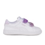 Puma Smsh 3.0L GlttrVlcr Inf 395610 06 Παιδικό Sneaker  για κορίτσι σε συνθετικό δέρμα Λευκό/Μωβ