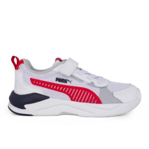 Puma X-Ray 3 LT AC+PS 401494 01 Παιδικό αθλητικό running unisex σε συνθετικό δέρμα και ύφασμα Άσπρο/Κόκκινο