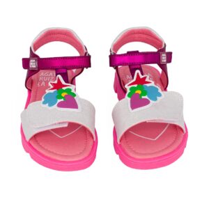 Agatha Ruiz De La Prada Mat 252971-A350 παιδικό πέδιλο για κορίτσι σε συνθετικό δέρμα Φουξ/Ασημί