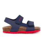 Geox B S. CHALKI B. B552QB 000BC C0735 A Παιδικό πέδιλο για αγόρι σε οικολογικό δέρμα Μπλε/Κόκκινο