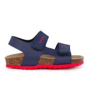 Geox B S. CHALKI B. B552QB 000BC C0735 A Παιδικό πέδιλο για αγόρι σε οικολογικό δέρμα Μπλε/Κόκκινο