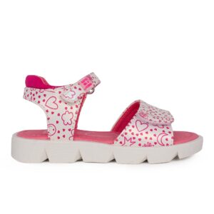 Agatha Ruiz De La Prada 252926-A050 Παιδικό πέδιλο για κορίτσι σε συνθετικό δέρμα Λευκό /Ροζ