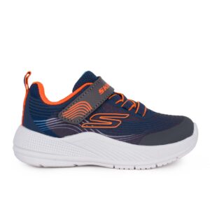 Skechers Microspec Advance 403926N/NVOR παιδικό αθλητικό για αγόρι σε συνθετικό δέρμα και αδιαβροχοποιημένο ύφασμα Μπλε