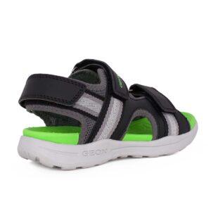 Geox J VANIETT B. J555XB 01454 C0016 Β Παιδικό πέδιλο για αγόρι σε οικολογικό δέρμα και ύφασμα Μαύρο/ Πράσινο - Image 3