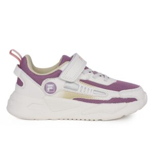 Fila Memory Twink V 3AF51014-810 παιδικό αθλητικό για κορίτσι σε συνθετικό δέρμα και ύφασμα Λευκό/Μωβ