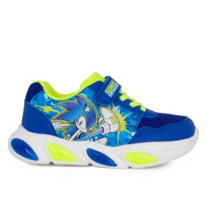 Modum SC000779 Παιδικό αθλητικό με φωτάκια Sonic για αγόρι σε συνθετικό δέρμα και ύφασμα Μπλέ/Λάϊμ