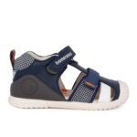 Biomecanics 252117-A183 παιδικό παπουτσοπέδιλο για αγόρι δερμάτινο Μπλέ/Λευκό