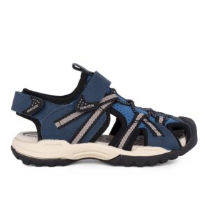 Geox J BOREALIS B. J450RB 014ME C4189 B Παιδικό παπουτσοπέδιλο για αγόρι σε οικολογικό δέρμα και ύφασμα Μπλε