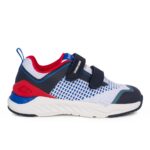 Biomecanics Rejilla 252270-A057 Παιδικό Sneaker για αγόρι σε δέρμα και ύφασμα Λευκό/Μπλέ/Κόκκινο