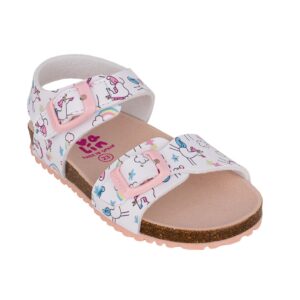 Garvalin 252463-B050 Παιδικό πέδιλο για κορίτσι σε οικολογικό δέρμα Λευκό/Μονόκεροι - Image 2