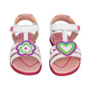 Agatha Ruiz De La Prada 252963-A050 A Παιδικό πέδιλο twin για κορίτσι δερμάτινο Λευκό