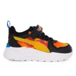Puma Trinity Lite HotWheelsAC+Inf 401408 01 Παιδικό αθλητικό για αγόρι σε συνθετικό δέρμα και ύφασμα Μαύρο/Πορτοκαλί
