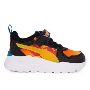 Puma Trinity Lite HotWheelsAC+Inf 401408 01 Παιδικό αθλητικό για αγόρι σε συνθετικό δέρμα και ύφασμα Μαύρο/Πορτοκαλί