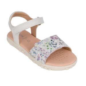 Geox Haiti Girl J028ZA 007BC C1714 Παιδικό πέδιλο για κορίτσι δερμάτινο Λευκό Multicolor - Image 2