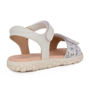 Geox Haiti Girl J028ZA 007BC C1714 Παιδικό πέδιλο για κορίτσι δερμάτινο Λευκό Multicolor - Image 3