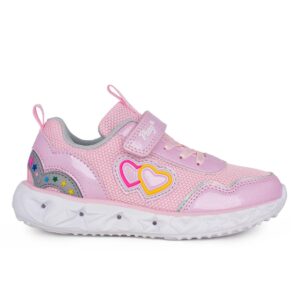 Primigi 7967022 Παιδικό αθλητικό με φωτάκια για κορίτσι σε συνθετικό δέρμα και ύφασμα Ροζ