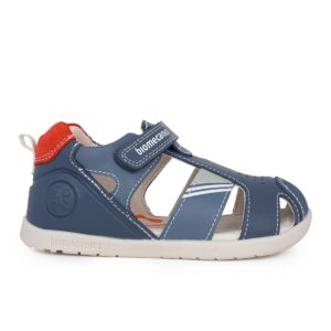 Biomecanics 252169-A556 Α Παιδικό παπουτσοπέδιλο για αγόρι δερμάτινο Μπλε Ραφ