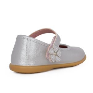 Conguitos OSSH102107 Παιδικές μπαλαρίνες για κορίτσι δερμάτινες Ασημί/Σατινέ - Image 3