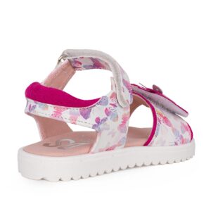 Ds 2257 παιδικό πέδιλο για κορίτσι σε δέρμα Λευκό /Multicolor - Image 3