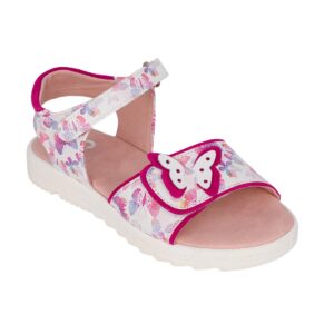 DS 2256 Παιδικό πέδιλο για κορίτσι δερμάτινο Λευκό/Multicolor - Image 2